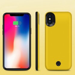 iPhone X (Ten) Portable Power Charging TPU Full Case 5000 mAh (Yellow)